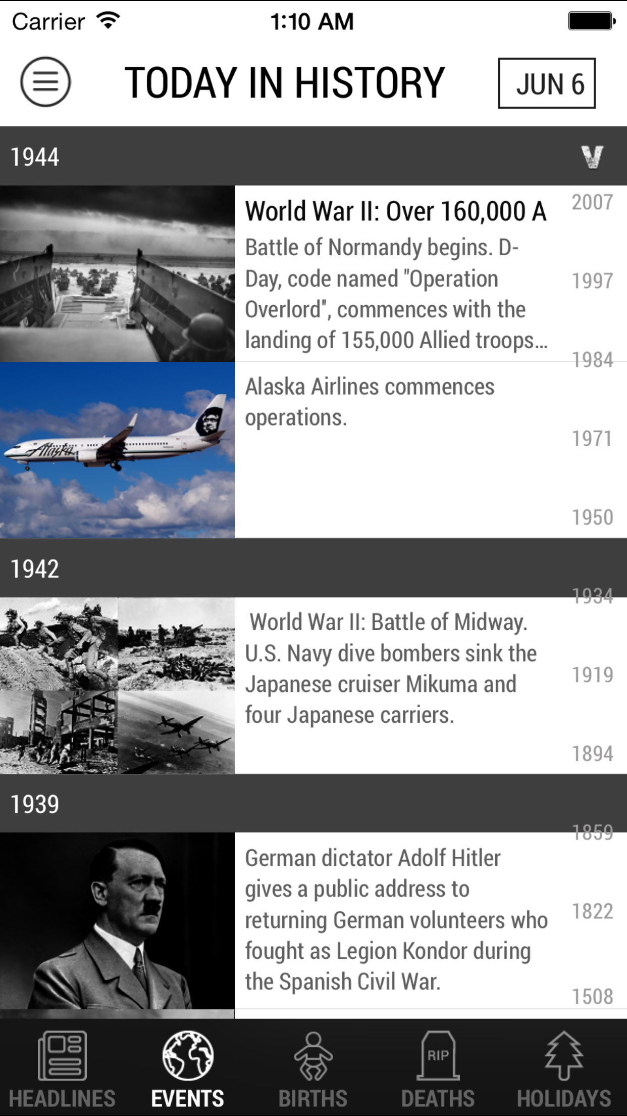 Today in History App Adds Support for Apple Watch and Widgets Image